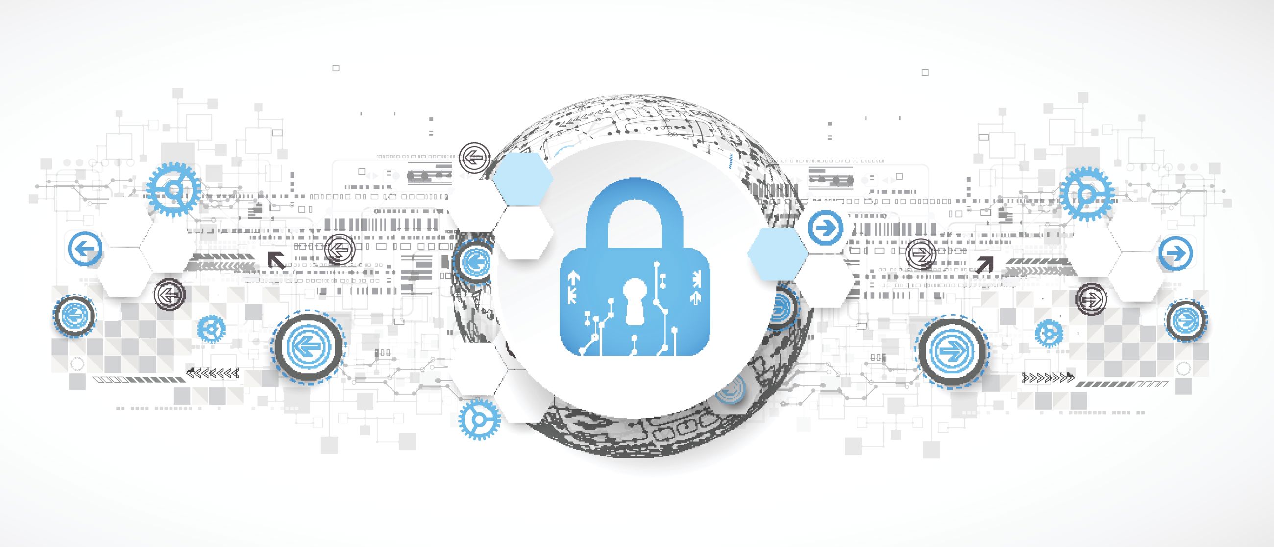 Illustration af hængelås med henblik på cybersikkerhed