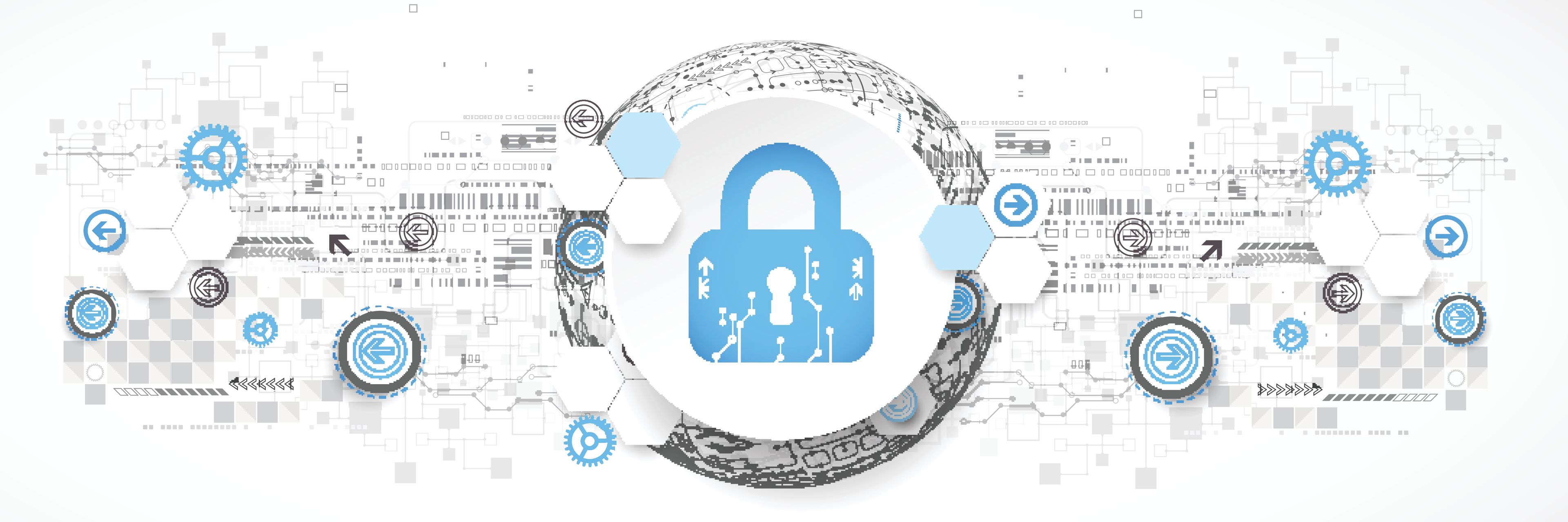 Illustration af hængelås med henblik på cybersikkerhed