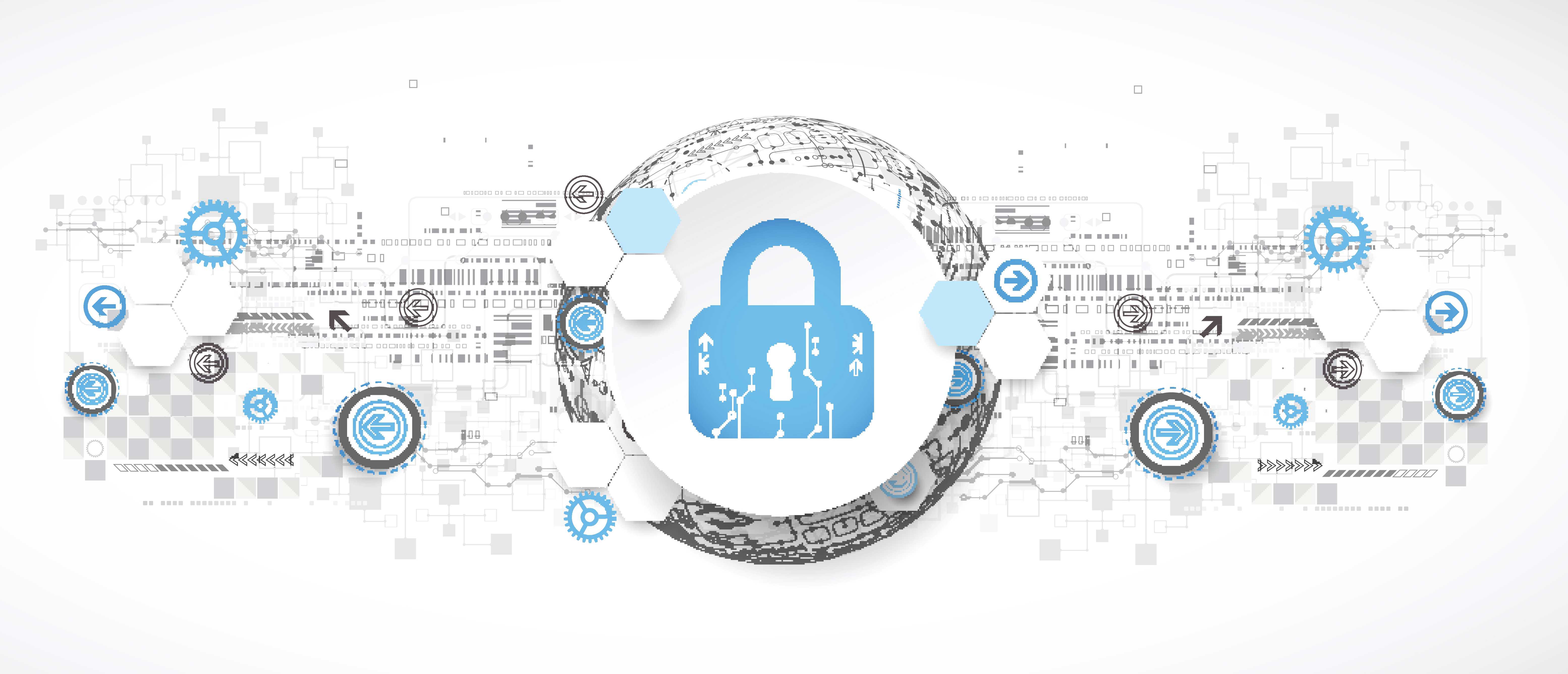 Illustration af hængelås med henblik på cybersikkerhed