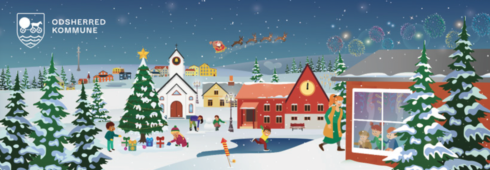 Header fra julehilsen Hjemme- og Sygeplejen