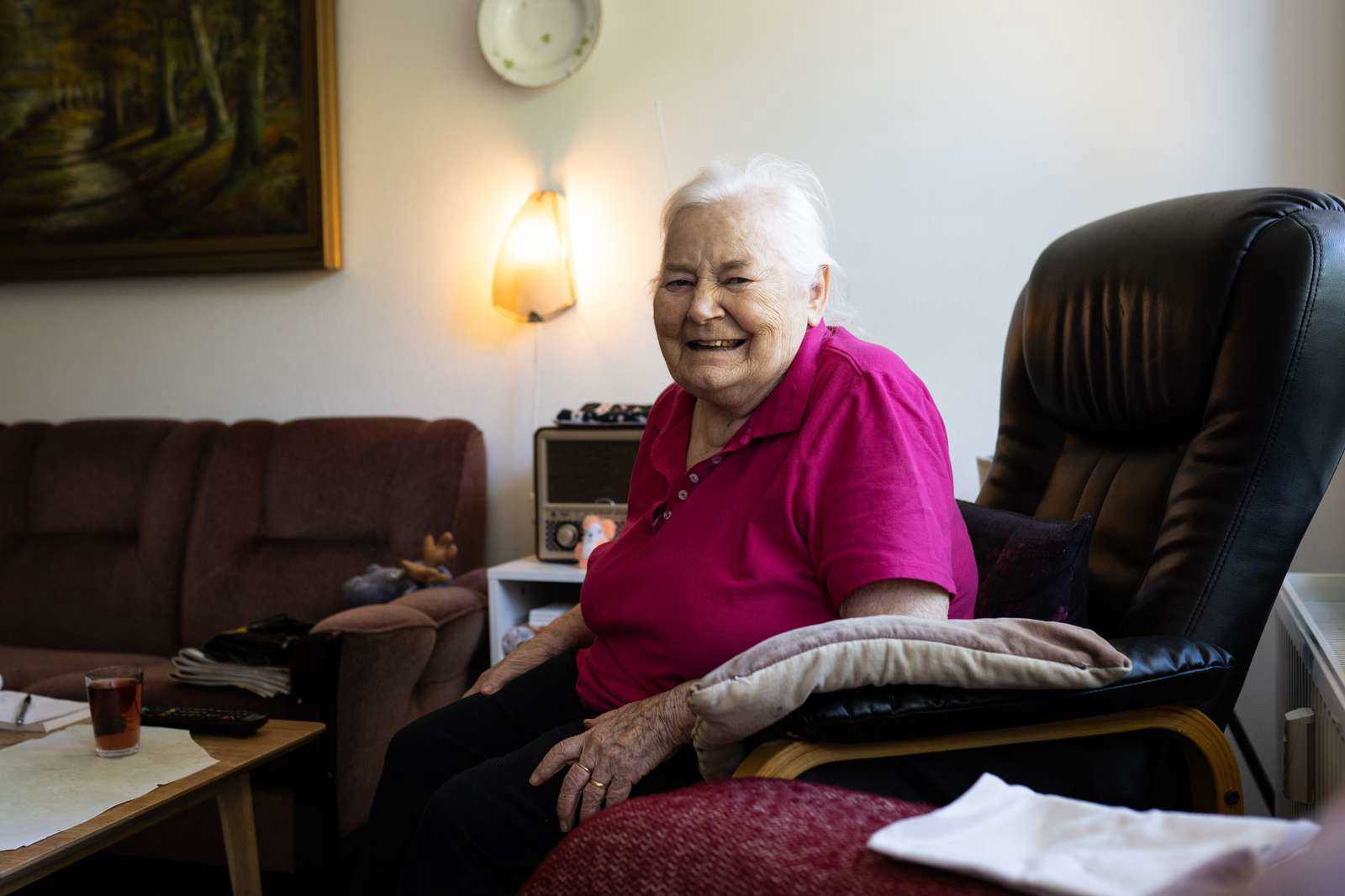 Ældre kvinde på Plejecentret Grønnegården