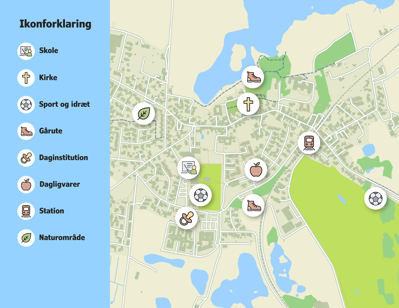 Kort over Højbys tilbud