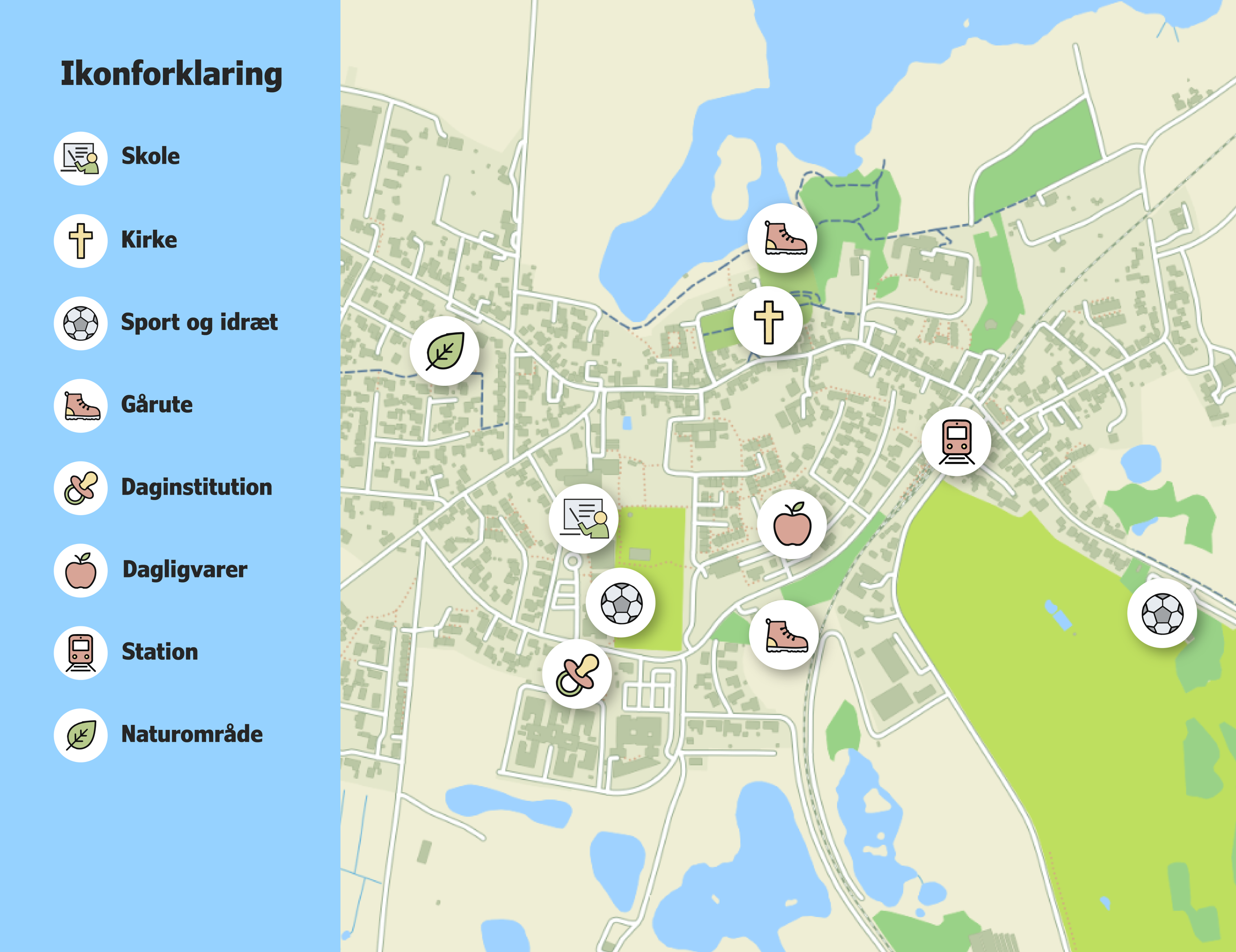 Kort over Højbys tilbud