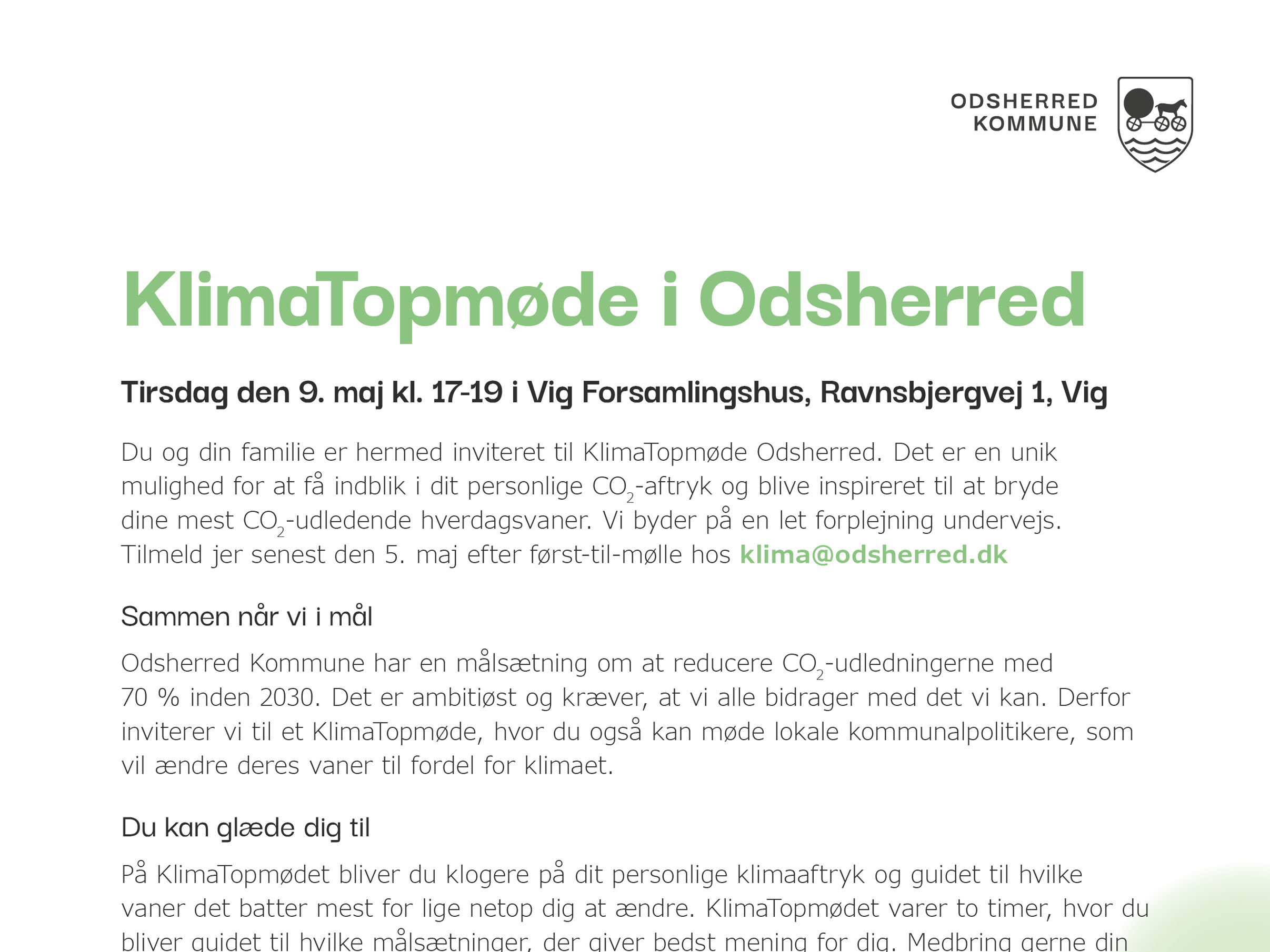 Invitation til klimatopmøde