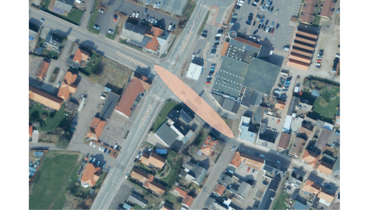 Luftfoto af Vig Hovedgade