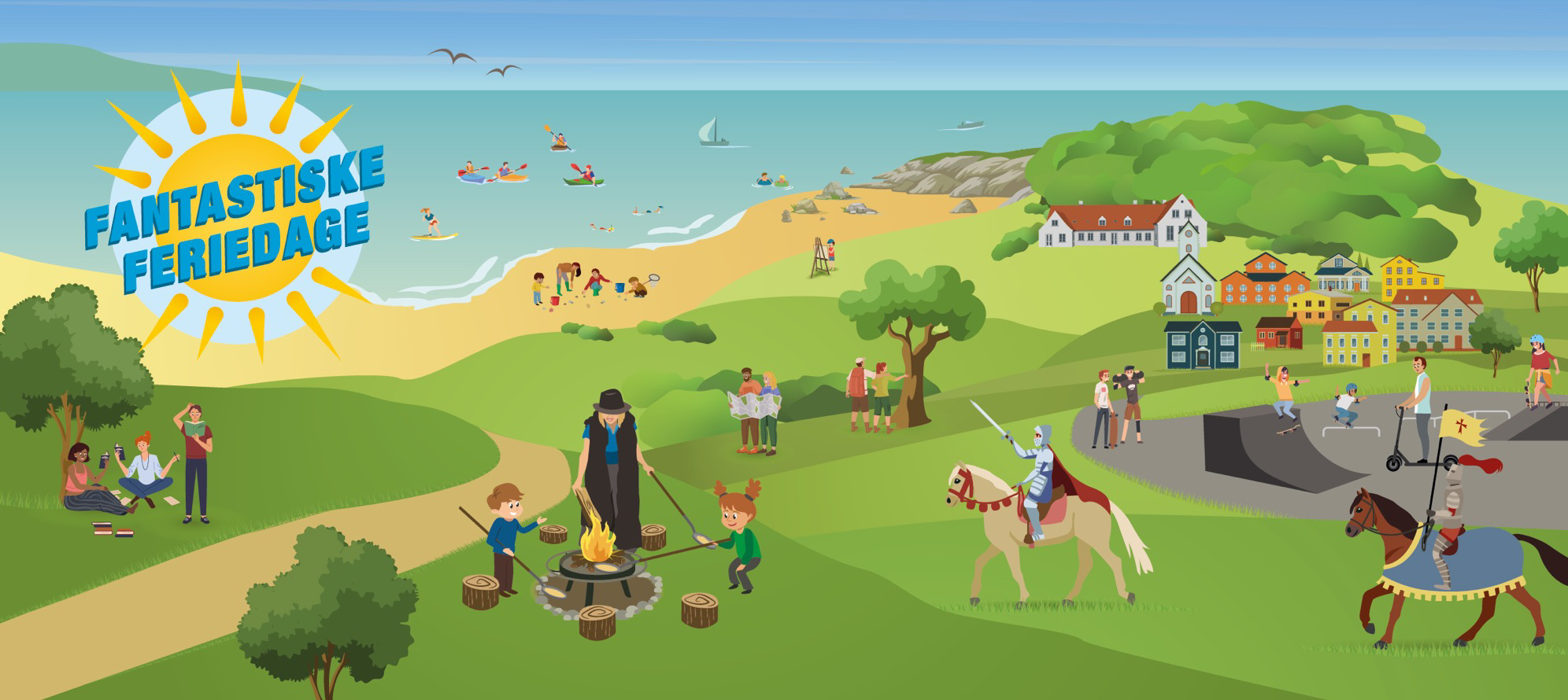 Illustration til Fantastiske Feriedage