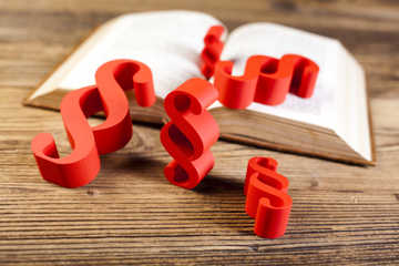 tyk bog med paragraf tegn