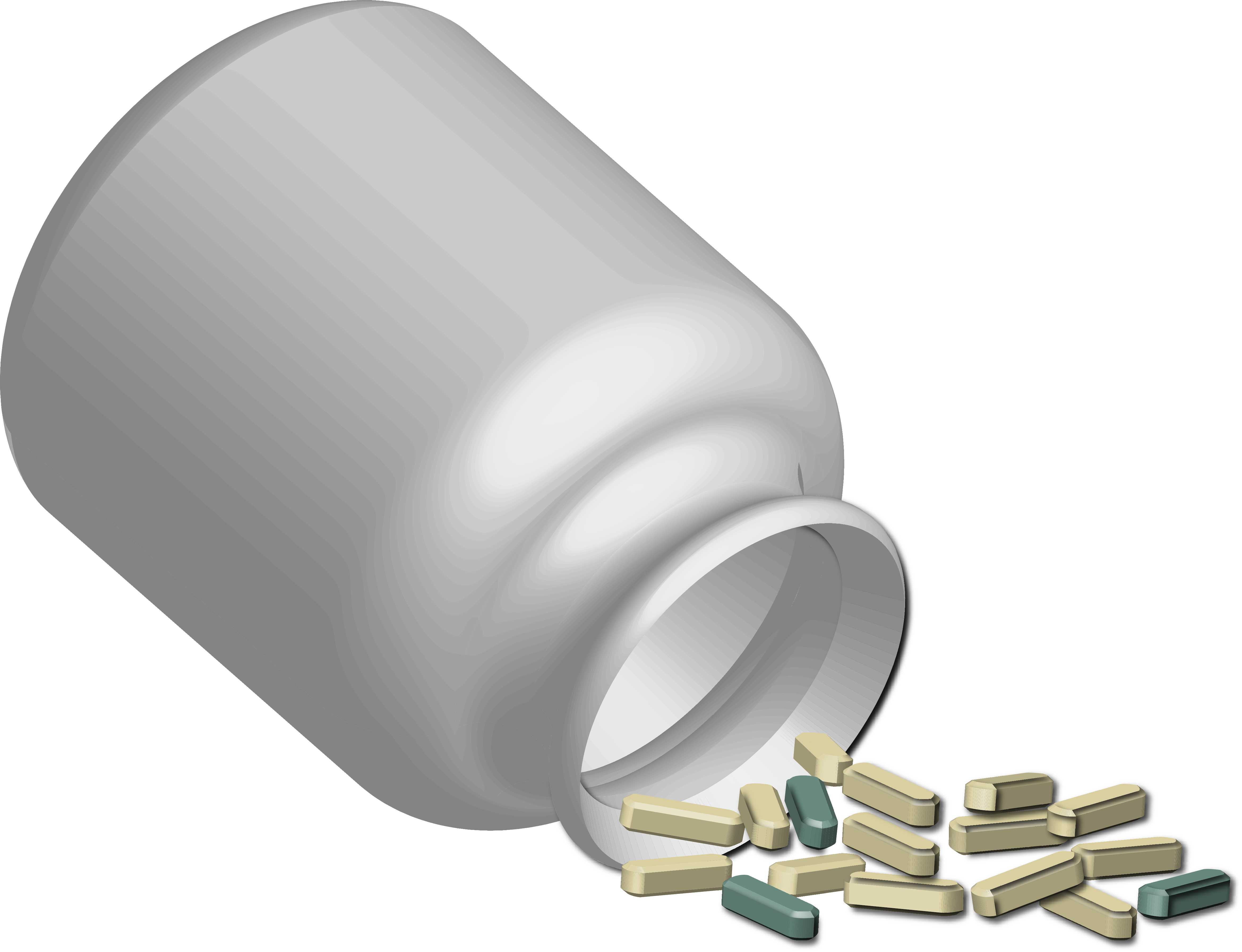 pilleglas med piller