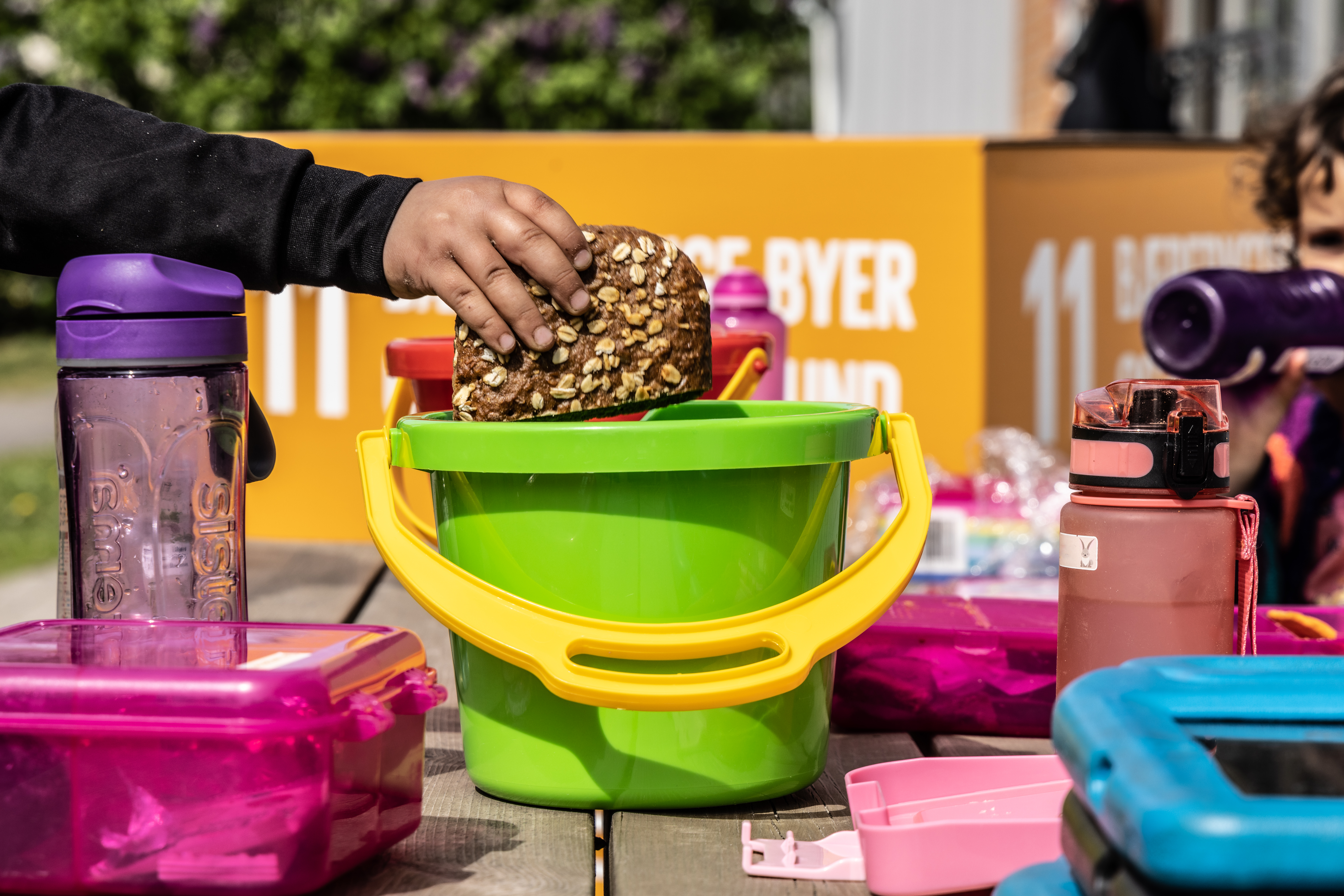 Sortering af madaffald i en børnehave