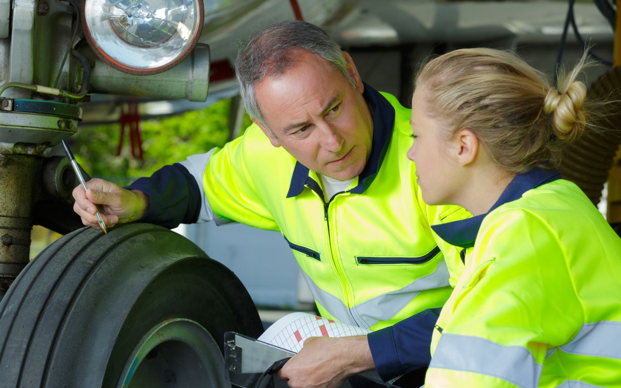 To personer der kigger på et dæk