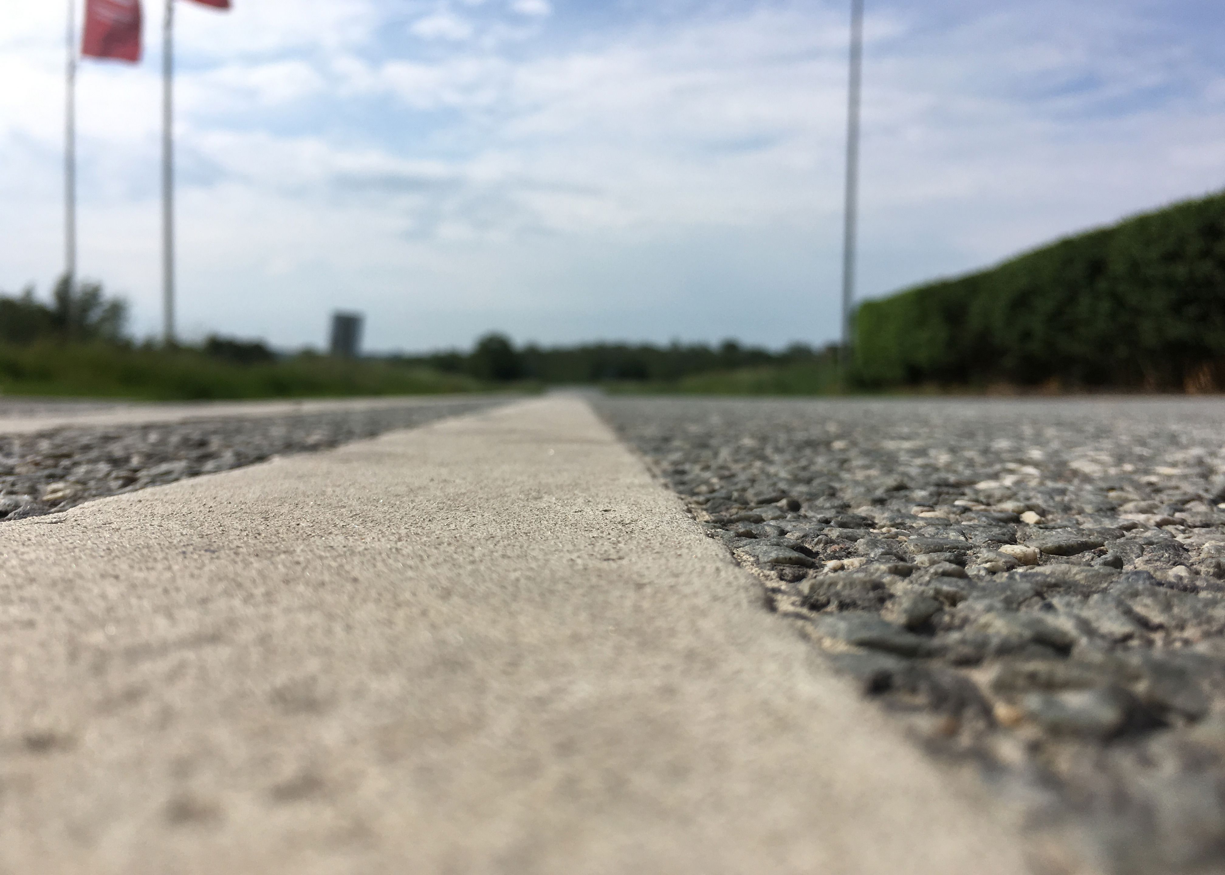 Closeup af en vejstribe