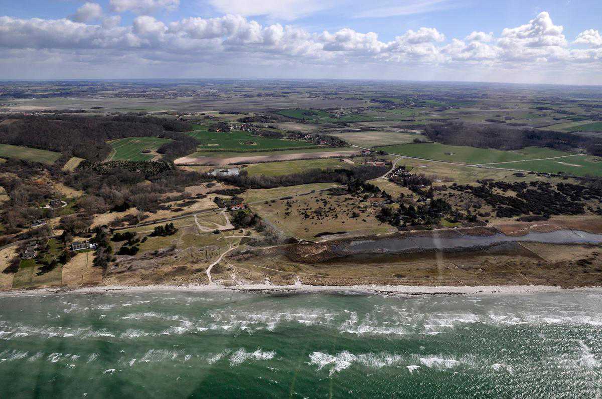 Kyst i Odsherred set fra luften