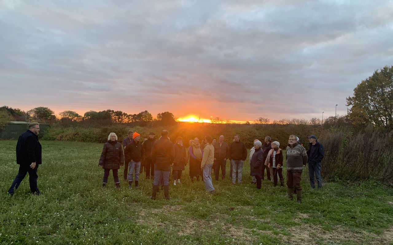 Markvandring Asnæs Folkeskov borgergruppe solnedgang