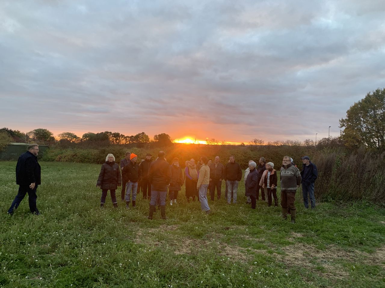 Markvandring Asnæs Folkeskov borgergruppe solnedgang