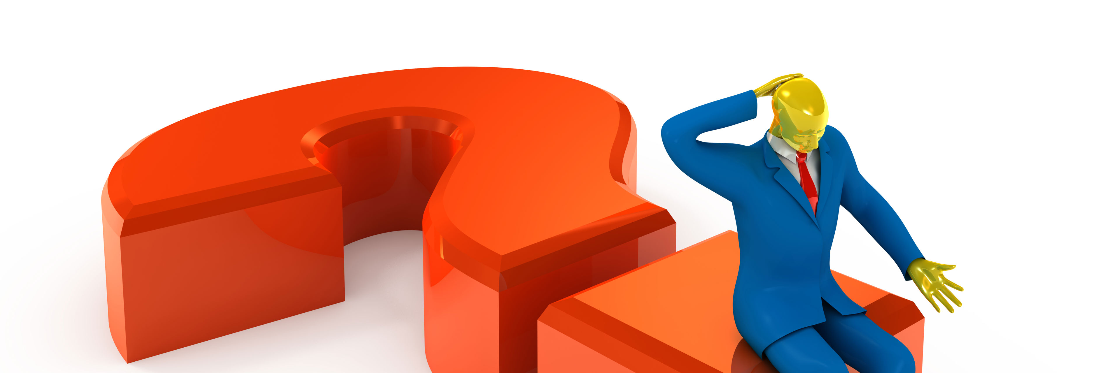 tegning af mand der sidder på spørgsmålstegn