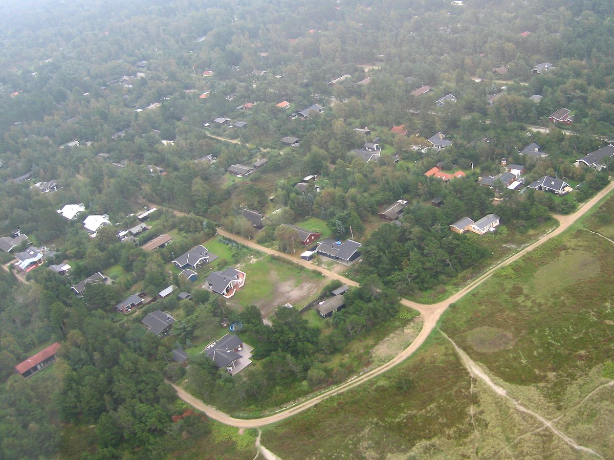 Luftfoto af sommerhusområde