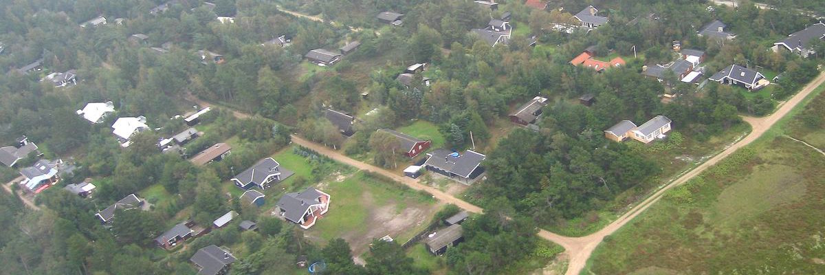 Luftfoto af sommerhusområde