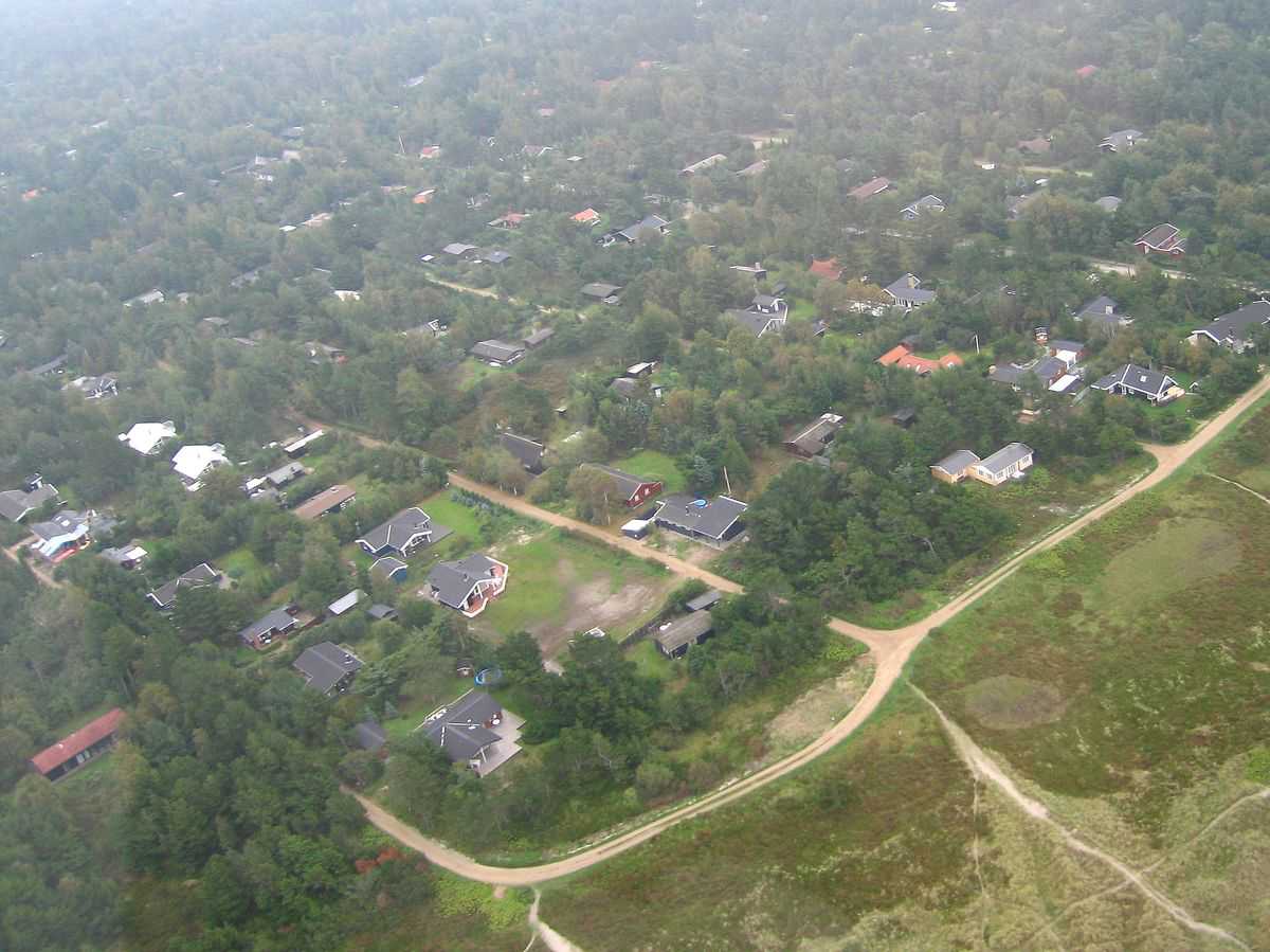 Luftfoto af sommerhusområde