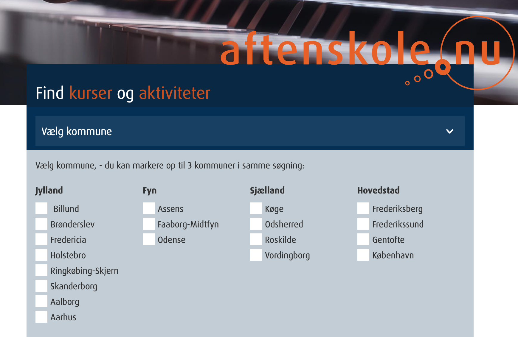 Aftenskole nu interface