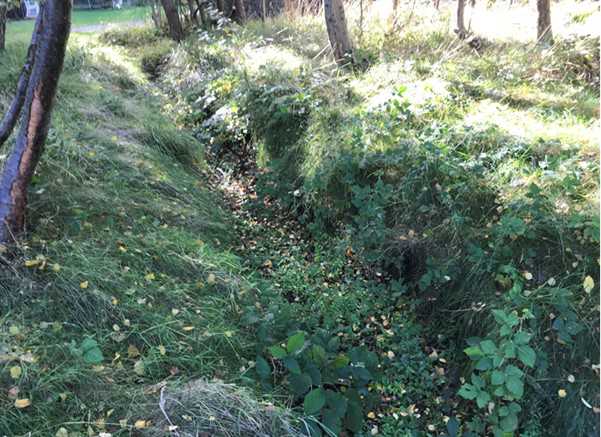 En grøft uden vand.