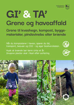 Illustration af børn og haveaffald