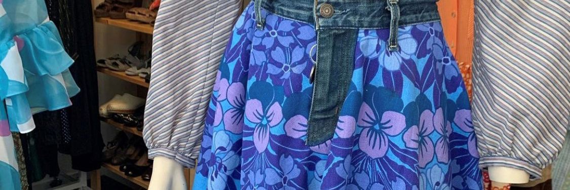 Genbrugsfabrikken Nederdel Af Kasserede Jeans Og Dug