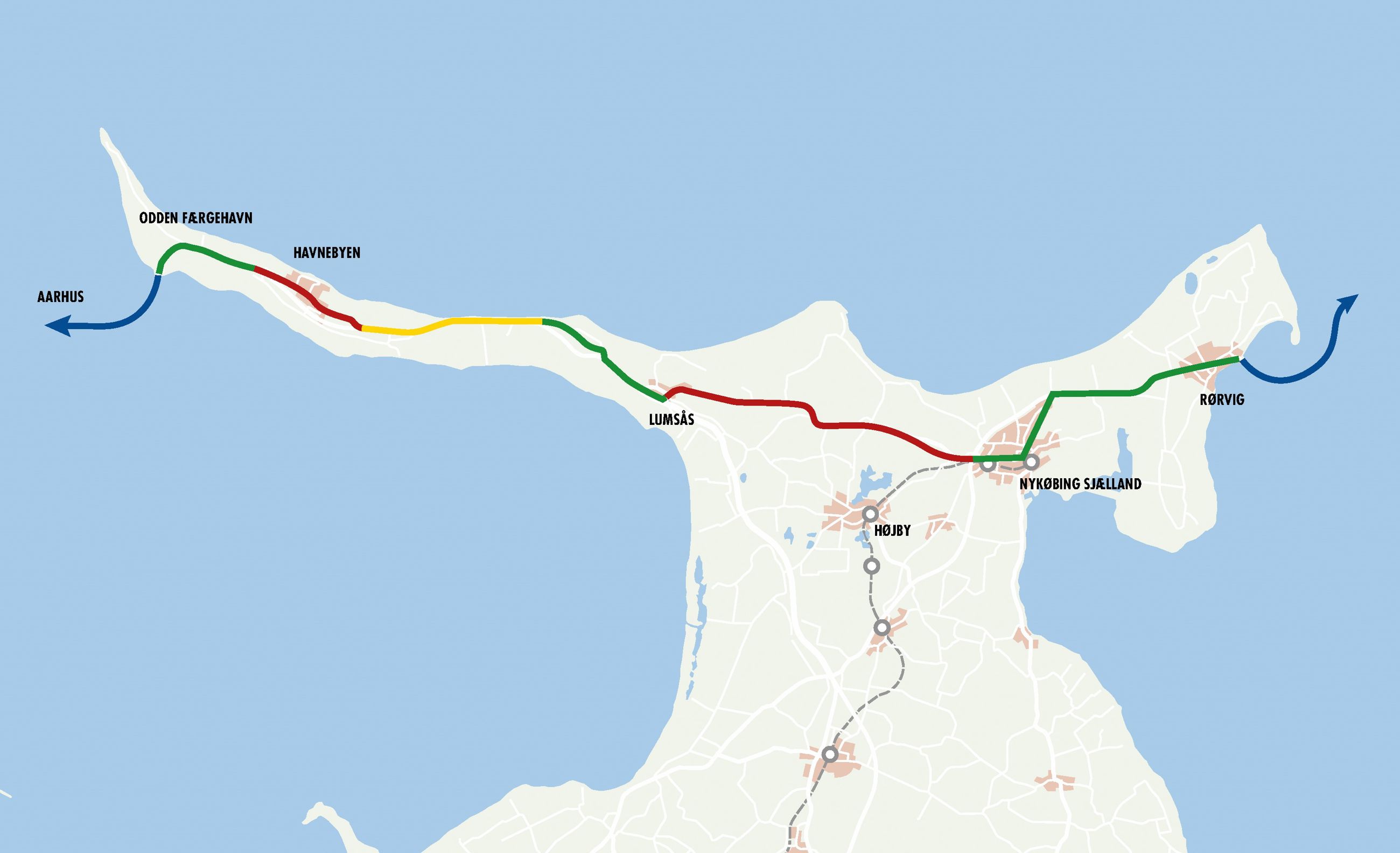 Oversigtskort over den foreslåede cykelsti