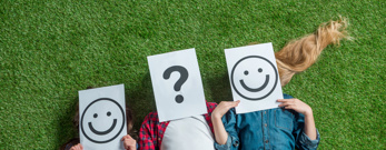 Skolebørn med Smiley face