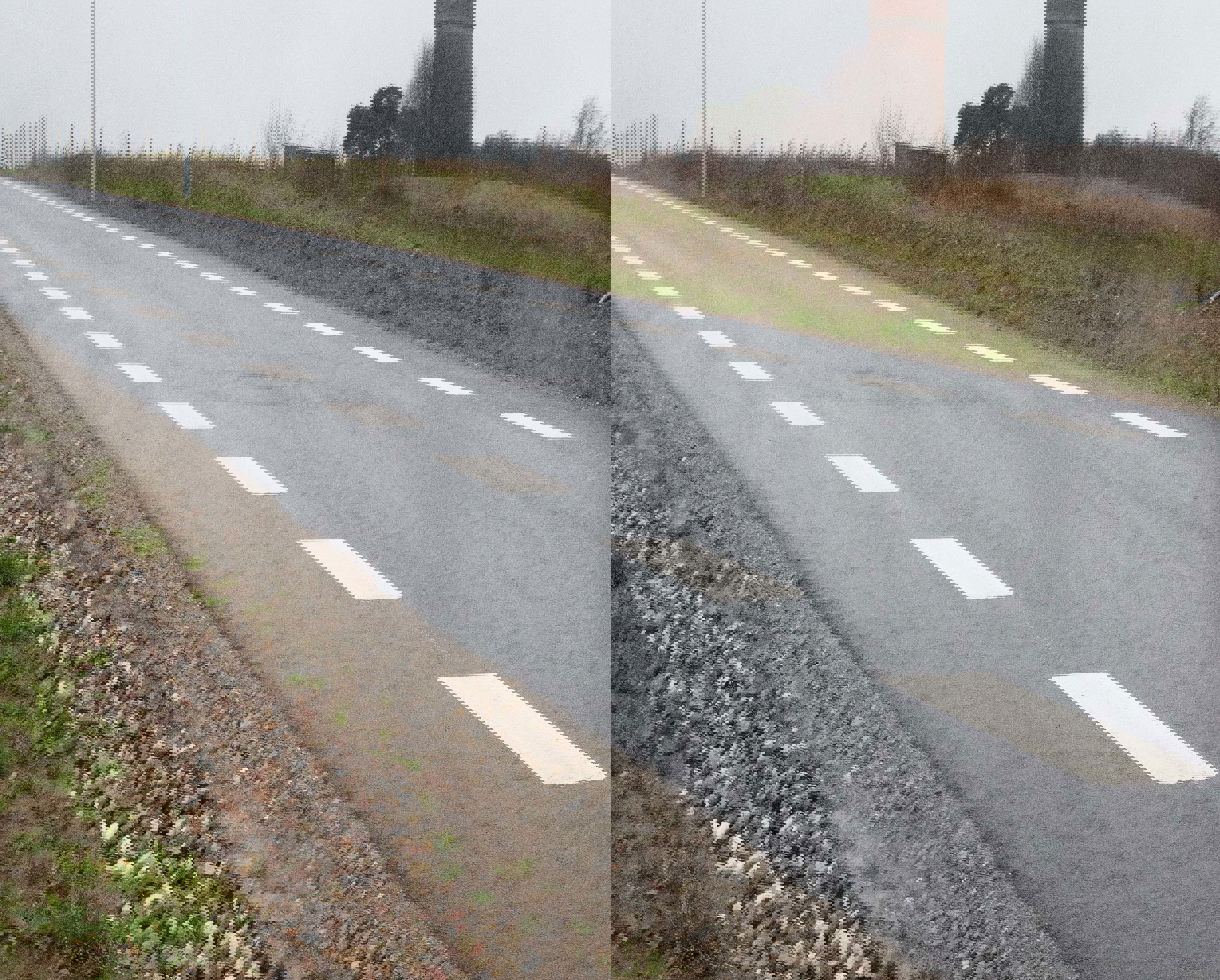 Vejbane med vandtårn i baggrunden